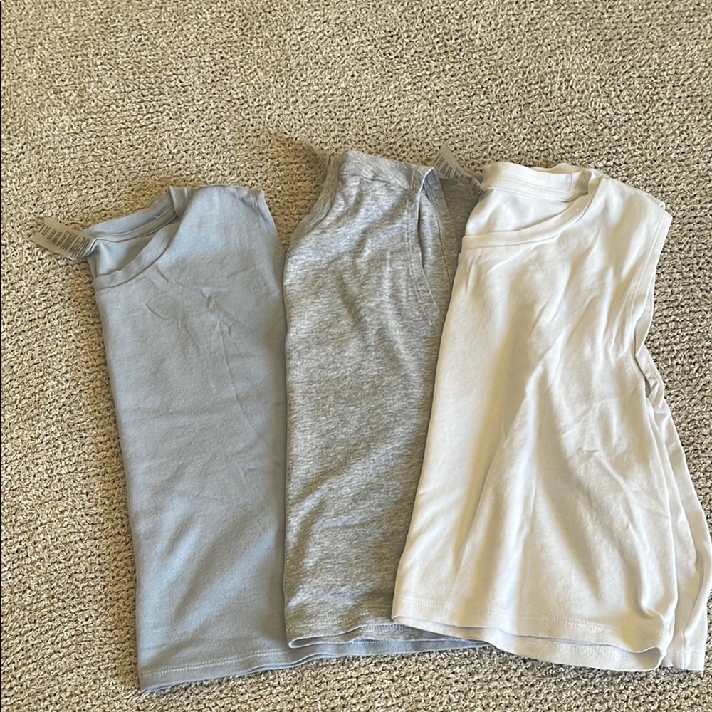 Cropped Tops - Blue, Gray, and White